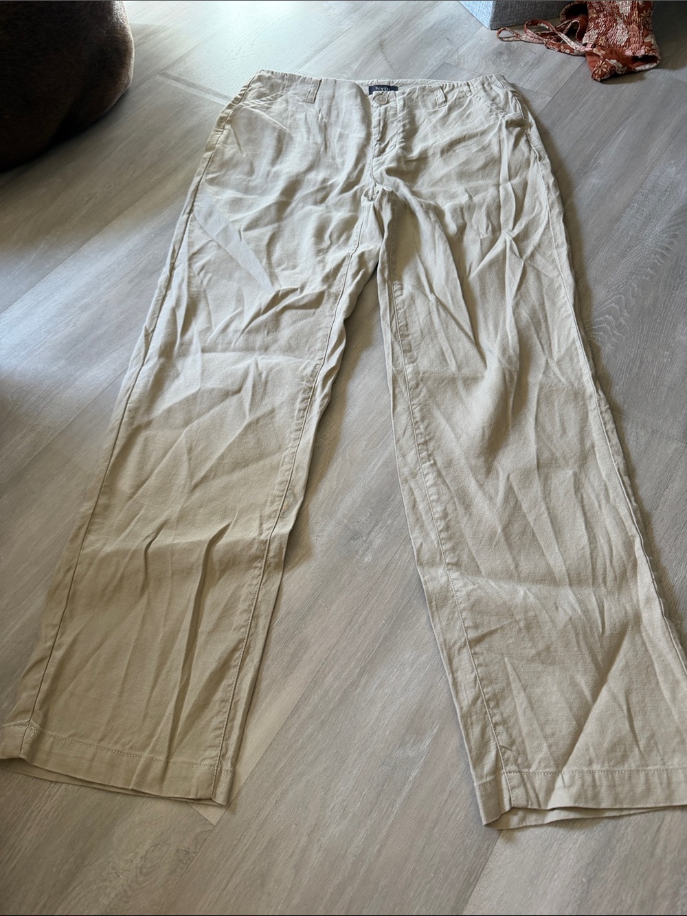 NYDJ tan linen blend pants size 2